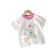 Camiseta de manga corta para niña verano 2025 nueva ocio infantil estilo extranjero oso manga media infantil una generación de cabello