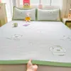 Juego de Esterillas Refrigerantes de Tres Piezas, Estilo Sábana Ajustable Clase A, Esterilla Suave Refrigerante de Seda de Hielo para Aire Acondicionado, Almohadilla Delgada Lavable a Máquina, Sábana Ajustable Refrigerante de Seda de Hielo