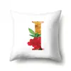 Funda de almohada de poliéster estampado de flor acuarela decoración de coche 26 letras inglesas funda de cojín para el hogar QTB14