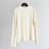 Camisa Leve com Toque de Nuvem Gola MédiaNova Moda Outono/Inverno Feminina Gola Meia-Alta Manga Longa Emagrecedora Quente Camisa Base