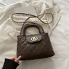 Bolso Transfronterizo para Mujer con Patrón de Diamantes Texturizado y Asa de Cadena, Versión Coreana 2026 Principios de Primavera Simple Nuevo Bolso de Hombro Cruzado de Moda