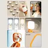 Luz de Relleno RGB Naranja con Espejo para Teléfono Maquillaje Selfies Videos Transmisiones en Vivo Luz de Relleno Lámpara de Iluminación con Espejo Luz de Relleno