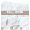 Pantalones casuales de lino blanco de pierna ancha para mujer, estilo nuevo de verano finos, de cintura alta, estilo old money, holgados, fluidos, frescos, pantalones de pierna curva
