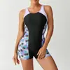 2026 Competición Deportiva de Comercio Exterior Transfronterizo Europeo y Americano Traje de Baño Nuevo Estilo Una Pieza de Moda con Bloques de Color Espalda Descubierta Traje de Baño para Mujer