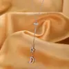 Dz Collar con Borla de Estrella y Luna Circonita Hueco Personalidad Femenina Exquisito Temperamento Lujo Ligero Micro-incrustado Sentido de Alta Gama Cadena para Clavícula Venta al por Mayor