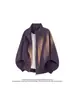 Traje de Chaqueta Bomber con Cuello Alto Patchwork Desconstruido Transcontinental Hombres y Mujeres Primavera y Otoño Nuevo Estilo Marca de Moda Ropa Exterior Holgada