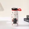 Copo de leite mini a vácuo de desenho animado para estudantes, copo térmico portátil e compacto de bolso para uso ao ar livre, copo de água prático para carro, atacado