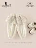 Calça Comprida para Meninas 2026 Nova Primavera Estilo Versátil para Bebês, Roupa Externa Estilosa com Babados Florais e Aba na Cintura