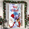 Cubierta de Puerta de Tela Elástica Cubierta de Puerta de Navidad Alegre Transfronteriza Tapiz Fondo de Tela de Regalo de Papá Noel para Fiesta Festiva