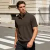 Sudadera con Capucha para Hombre Jacquard Color Sólido Cuello Alto Manga Corta Amazon Verano Casual Holgada Comercio Exterior Talla Europea