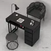 Mesa y Silla para Manicure Set Simple Económico Individual Doble Persona Luz de Lujo Multifuncional Estilo Crema Mármol Influencer Mesa para Manicure