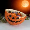 Cerámica Halloween Transfronteriza Tazón de Calabaza para Dulces de Halloween Fantasma Halloween Divertido Cerámica Tazón Se Puede Agregar Logo