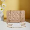 Bolsa Feminina Texturizada Newbag Simples e Fashionável Bolsa de Ombro Clássica Pequena Quadrada de Comércio Exterior Bolsa com Corrente Estilo Coreano