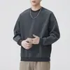 Moletom Patchwork Simples para Homens, Manga Longa, Estilo Primavera e Outono, Nova Marca Tendência 2026, Corte Solto, Tamanho Grande, Casual, High-End, Roupa com Gola Redonda