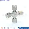 Suministro férula de 3 mm junta de cuatro vías junta de férula de cuatro vías de acero inoxidable 3 mm