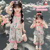 Conjunto de Encaje con Volantes de Mariposa para Niñas 2026 Nuevo Moda Coreana Elegante Conjunto de Dos Piezas para Niñas Pequeñas Moderno