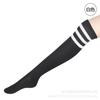 Fun Academy Estilo Algodão Grosso Preto e Branco Meias Listradas Três Bar Over-the-Knee Branco Meias Altas Meias Estudante