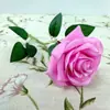 Venta al por mayor Rosa de Simulación Tallo Único Flor Falsa Flor de Rosa de Franela Flor de Interior Pared de Flores Arte Floral Arreglo Floral Decoración de Arco de Boda Flor