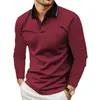 Comercio Exterior Primavera y Otoño Nueva Camisa Polo para Hombre Cuello Solapa Manga Larga Golf Casual Deportiva Top Camiseta de Color Contrastante