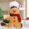 Muñeco de jengibre navideño transfronterizo para decoración de fiestas, adornos navideños de dibujos animados, bufanda, muñeco de jengibre
