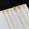 Nova Presilha de Flor de Liga DIY Estilo Antigo Hanfu Passo Balançante Base de Lótus Alfinete Reto Flor Eletroforética Galvanizada Presilha de Cabelo