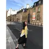 En stock: Suéter corto de punto premium VC con abertura, nuevo top casual holgado de moda