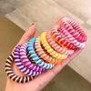 Linha telefônica de duas cores anel de cabelo atacado não machuca o cabelo laço bola cabeça sem costura corda de cabelo mulheres amarrar cabelo elástico acessórios para o cabelo
