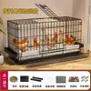 Gallinero Automático Ponedor, Jaula Plegable para Criar Pollos, Jaula Ponedora Doméstica para Pollos, Jaula de Granja para Criar Pollos, Jaula de Hierro para Criar Gansos y Patos