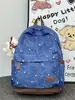 Mochila Estudante Estampa Céu Estrelado Estilo Coreano Bolsa de Ombro Duplo Grande Capacidade Bolsa de Ombro Duplo Mochila de Viagem Leve Bolsa de Ombro Duplo