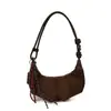 Bolsa de ombro feminina simples e versátil, bolsa de mão tipo bolinho para o dia a dia, bolsa baguette de nicho de alta costura, bolsa feminina de ombro, transfronteiriça