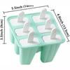 Molde de Silicona para Helado con 6 Ranuras para Paletas, Molde de Silicona Reutilizable para Helado DIY