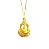 Plata de Ley S925 Nuevo Nuevo Colgante de Calabaza Cepillada Estilo Chinoiserie Collar Cadena de Clavícula Retorcida Tejida a Mano Destello Retro
