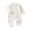 Mameluco de algodón sin costuras con mariposas para bebé, calidad Clase A, apto para usar al aire libre, ropa de bebé elegante, colección de primavera, algodón puro de manga larga