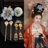 Horquilla de estilo antiguo estilo Tang para modelado de concubina imperial, accesorios diarios, simulación Hanfu, combinación de peonías, accesorios para horquilla Ming, accesorios para el cabello