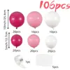 Arco de Guirnalda de Globos Rosa y Blanco 106 Piezas Set para Fiesta de Cumpleaños Boda Decoración Suministros Globos Decorativos