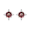 Pendientes Transfronterizos Nuevos de Moissanita de Colores Estilo Coreano Moda Pendientes en Forma de Estrella Versátiles Simples de Plata S925 Venta al por Mayor