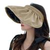 Sombrero de Casco Anti-UV de Vinilo Estilo K para Exteriores de Ala Ancha Popular Sombrero de Protección Solar Verano Damas Venta al por Mayor