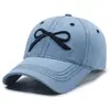 Gorra de Béisbol de Mezclilla con Lazo para Mujer Estilo Coreano Moda Casual Viajero Para Mostrar la Cara Sombrero de Sol Pequeño Gorra Sencilla para Verano