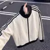 Chaqueta negra elegante con cuello alto para hombre y mujer, cárdigan de punto fino para otoño con hombros caídos, abrigo de marca suelto y moderno estilo japonés