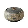 Bote de té cerámico vintage estilo chino, tarro de almacenamiento de té, tarro sellado, a prueba de humedad, adorno exquisito de alta gama para té Pu'er, negro y verde