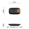 Vajilla de melamina dorada de malla negra, plato de sushi rectangular de estilo japonés, plato de plástico comercial de tienda de barbacoa de porcelana de imitación de alta calidad