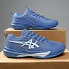 Tênis de Badminton Novos Masculinos Transfronteiriços, Tamanho Grande, Sola Confortável, Tênis Leves para Corrida ao Ar Livre, Tênis de Tênis Masculinos Atacado, Azul Lago