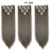 Extensiones de Peluca de Cabello Real de Siete Piezas, Cabello Liso de Alta Temperatura de 16 Pulgadas, Extensiones de Cabello Clip-In de Fibra Sintética Europeas y Americanas, Peluca Lacia