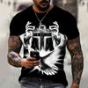 Camiseta de manga corta con estampado de cruz de color 3DT para hombre, sudadera informal de verano, 2023