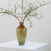 Nueva Botella de Vidrio Creativa Hecha a Mano Estilo Chino Boca Pequeña Patrón Degradado Flor Mesa de Comedor Entrada Campana para el Hogar Caballo Borracho Jarrón de Madera