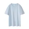 Novo produto de verão 230g camiseta masculina de algodão puro de manga curta, corte solto, design de ombro regular, camiseta lisa básica, manga curta personalizada transfronteiriça