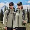 Jaqueta Masculina com Capuz para Montanhismo ao Ar Livre Corta-vento Repelente à Água Top Estilo Esportivo Jaqueta Shell 3 em 1 Personalização