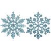 Decoraciones de copo de nieve de Navidad de 10 CM decoración de árbol de Navidad de plástico con polvo suministros colgante fábrica venta al por mayor