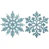 Decorações de Natal Floco de Neve 10cm Plástico com Pó Suprimentos para Decoração de Árvore de Natal Pingente Fabricante Atacado