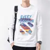 Camiseta de Manga Larga para Hombre de Marca de Moda Otoño Holgada Casual Versátil Top de Moda para Hombre LOGOTIPO Personalizable Uniforme de Equipo Uniforme de Clase